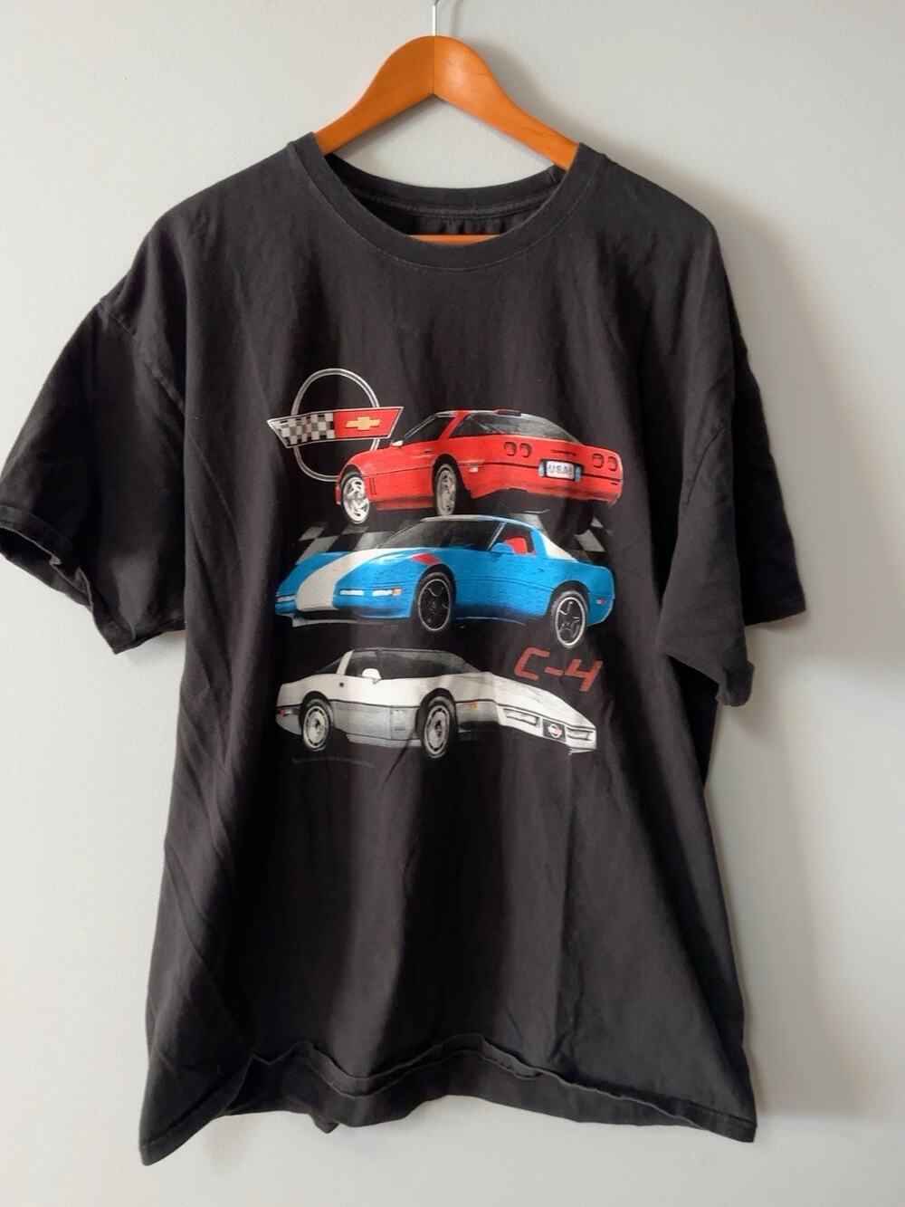 Chevrolet Corvette C4 T Shirt Mens 2XL Black Chevy Generations Graphic Tee